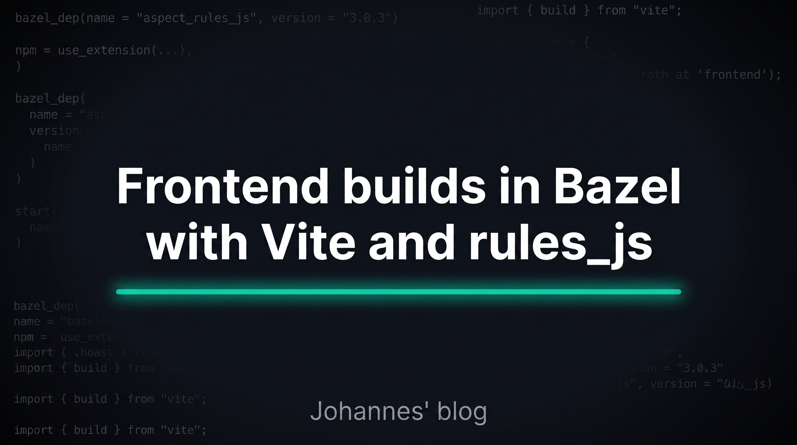 Frontend builds in Bazel with Vite and rules_js